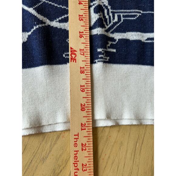 vtg 60s sailor Theme sweater Rowing Crew Nautical striped 2 Sided RARE womens - Picture 7 of 13